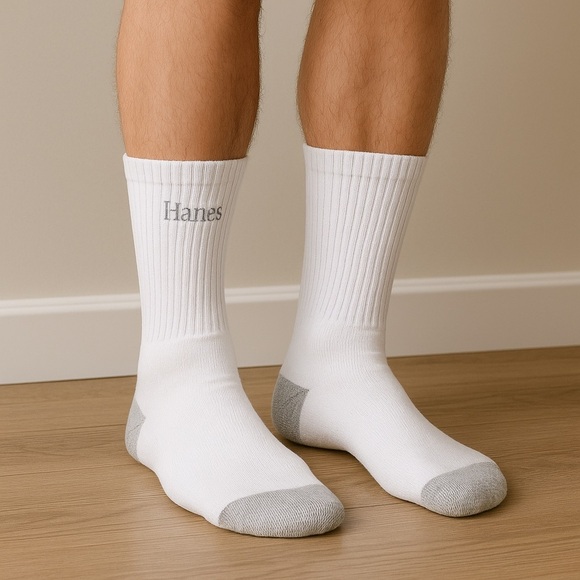 Hanes Men’s Cushion Crew Socks – 7 Pairs (6+1 Bonus), Size 6-12, NWT - Picture 4 of 4